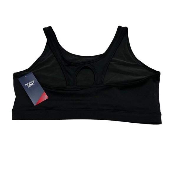 Reebok Womens Plus Size 2X Black Mesh‎ Panel Racerback Bralette Sports Bra NWT - Picture 4 of 6